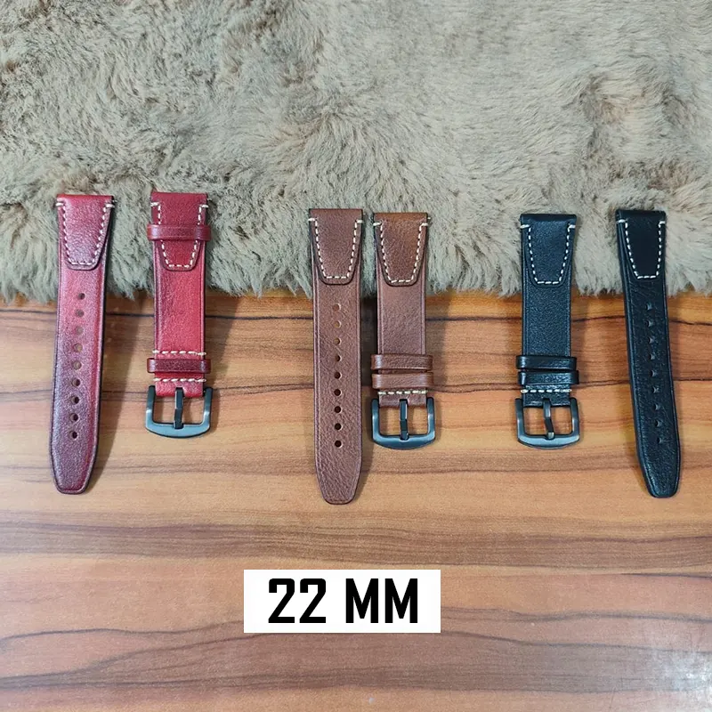 22mm Brown Premium Quality Pure Leather Watch Strap